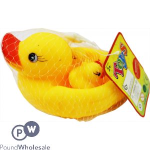 Squeaky Rubber Duck Large Bath Toy 14cm X 8cm 4pc