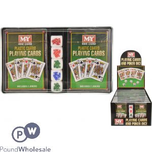 2 Packs Of Playing Cards With 5 Poker Dice