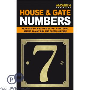 Adhesive House And Gate Number Black With Gold Number 7