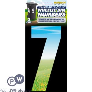 2pk Adhesive Meadow Wheelie Bin Number 7