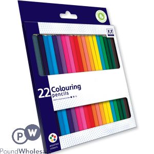 Colouring Pencils Assorted Colours 22 Pack