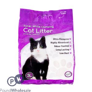 World Of Pets Super White Clumping Cat Litter Lavender Scented 3l