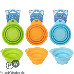 World Of Pets Collapsible Pet Bowl Assorted Colours