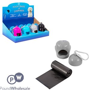 World Of Pets Paw-Shaped Holder & Poop Bags CDU Assorted Colours
