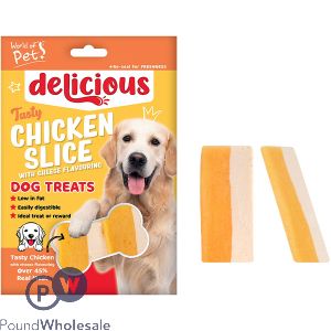 World of Pets Tasty Chicken &amp; Cheese Slice Dog Treats 8 Pack