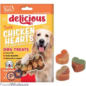 World of Pets Chicken &amp; Vegetable Hearts Dog Treats 80g