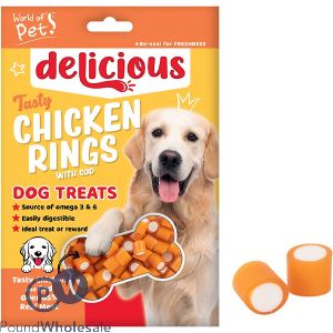 World of Pets Chicken &amp; Cod Rings Dog Treats 100g