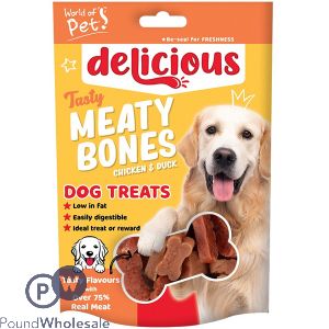 World Of Pets Chicken & Duck Meaty Bones Dog Treats 80g