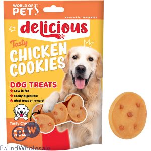 World Of Pets Chicken Cookies Dog Treats 80g 10 Pack