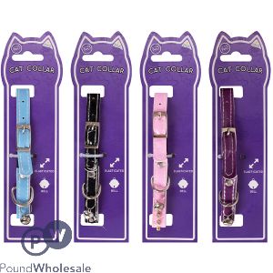 World Of Pets Designer Cat Collar With Bell 32cm 4 Assorted Colours