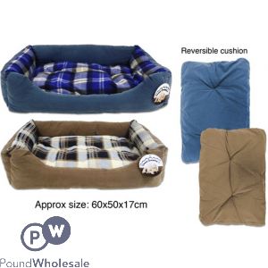 Pet Bed Suede/check (medium)