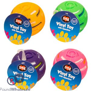 Vinyl Dog Ball With Sqeauker (9cm)