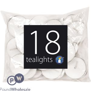 Waxworks Unscented Tea Light Candles 10g 18 Pack