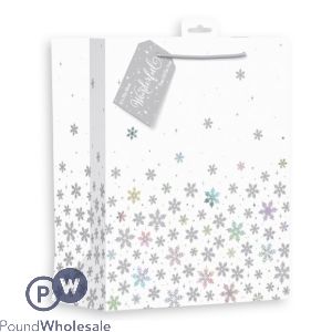 Giftmaker Coloured Ice &amp; Snowflake Gift Bag Large