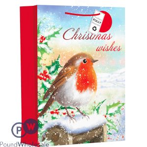 Giftmaker Traditional Festive Robin Christmas Gift Bag Xl