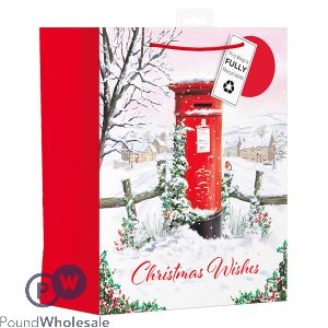 Giftmaker Christmas Winter Postbox Gift Bag Large