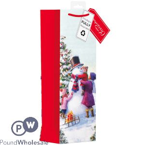 Giftmaker Christmas Snowman Gift Bag Bottle