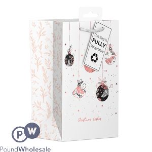 Giftmaker Christmas Rose Baubles Gift Bag Perfume