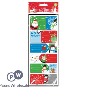 Christmas Assorted Sticky Gift Tags 120 Pack