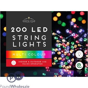 Christmas Multicoloured 200 Led String Lights 14.4m