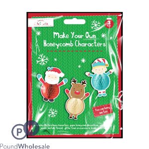 Christmas Make Your Own Honeycomb Characters 3 Pack