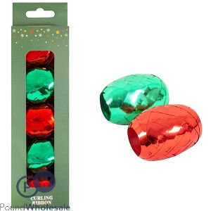 Christmas Red &amp; Green Foil Curling Ribbon 5 Pack