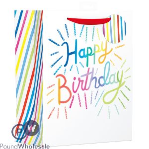 Giftmaker Brights Happy Birthday Gift Bag Large