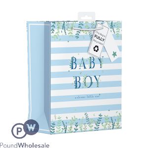 Giftmaker Floral Baby Boy Gift Bag Medium