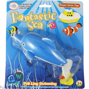 Fantastic Sea Pull Line Swimming Dolphin Bath Toy (19cm X 20.4cm)