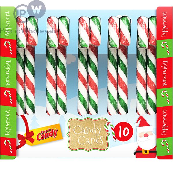 Keep It Candy Christmas Red & Green Peppermint Candy Canes 10