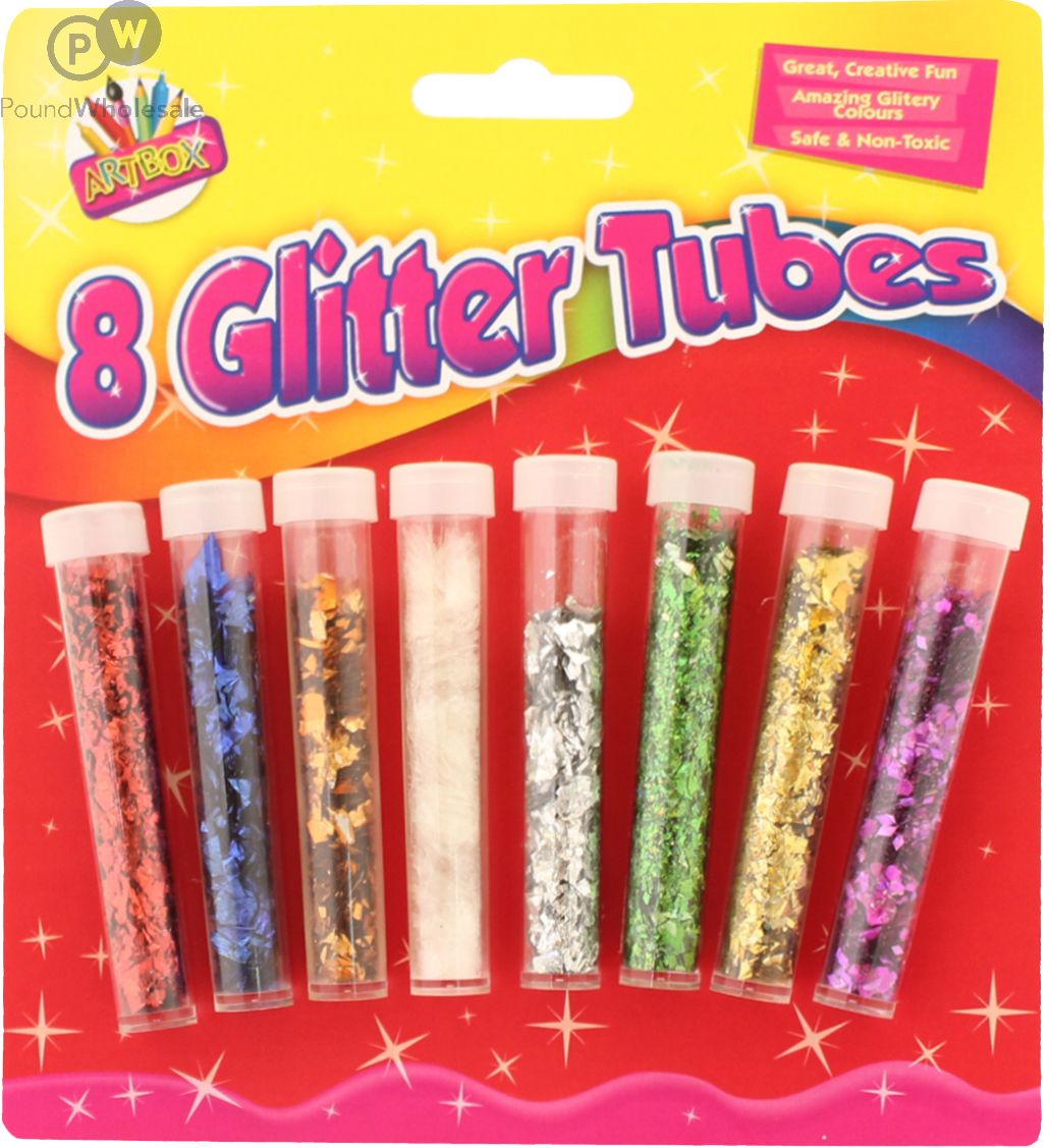 Artbox 10 Pack Assorted Colour Glitter Glue Pens Arts & Crafts Brand New