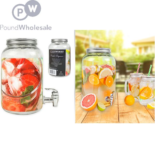 3L Bulk Storage Glass Jar Screw Top with lid | Fount Board & Table