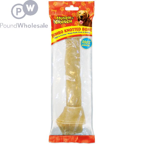 Wholesale Munch Crunch Jumbo Rawhide Knotted Bone Pound Wholesale