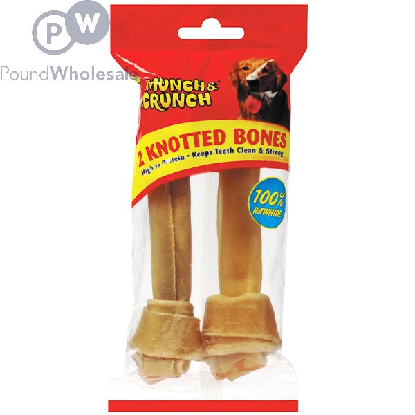 Wholesale Munch Crunch Rawhide Knotted Bones 6 2 Pack Pound Wholesale