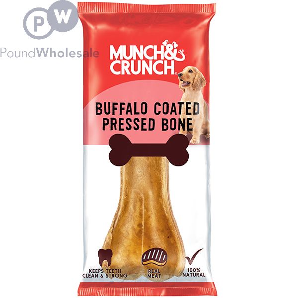 Wholesale Munch Crunch Buffalo coated Pressed Dog Bone Pound