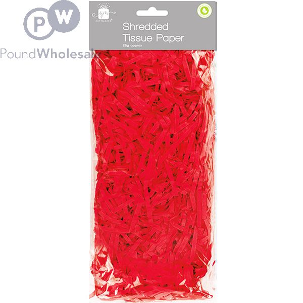 Red Shredded Tissue Paper 25g