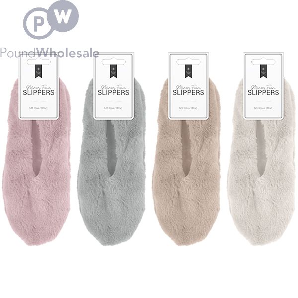 Wholesale Farley Mill Faux Fur Memory Foam Slipper Socks Assorted