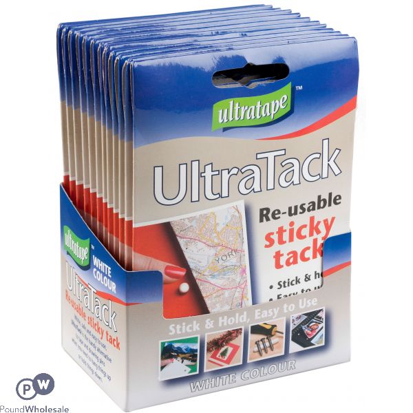 Ultrtape Ultratack Reusable White Sticky Tack CDU