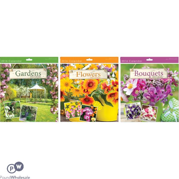 Square Calendar: Floral Photographic "roses, Gardens, Bouquets"