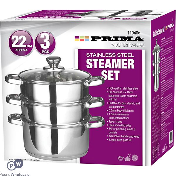 Prima Stainless Steel Steamer Set 3pc