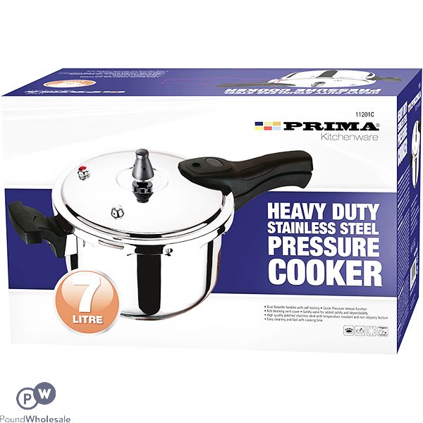 Prima Heavy Duty Stainless Steel Pressure Cooker 7l