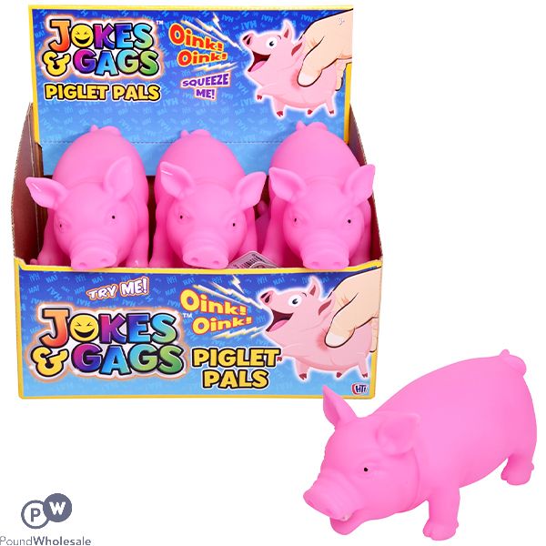Jokes & Gags Pink Piglet Pals Squish Toy CDU
