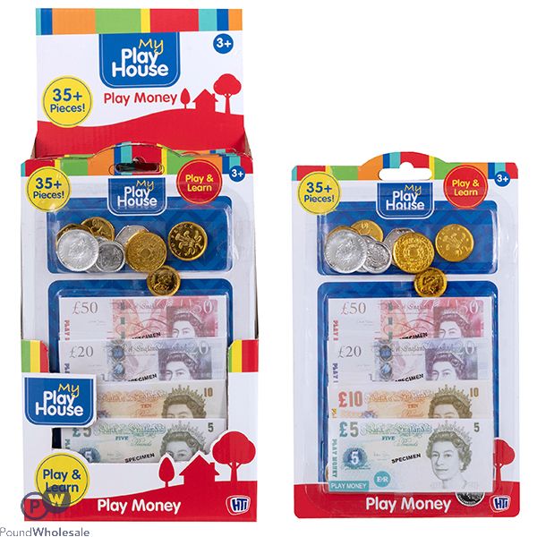 My Play House Bank Notes & Coins Play Money 35pc Cdu