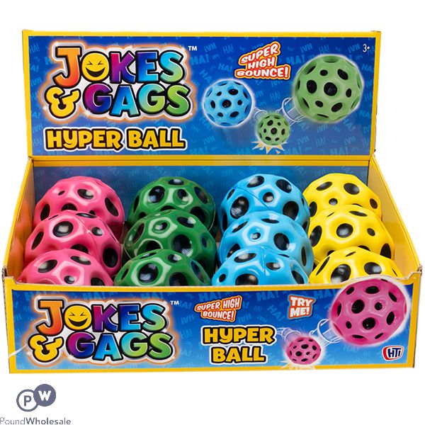 Jokes & Gags Hyper Bounce Ball CDU Assorted Colours