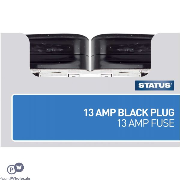 Status 13A Black Fused Plug