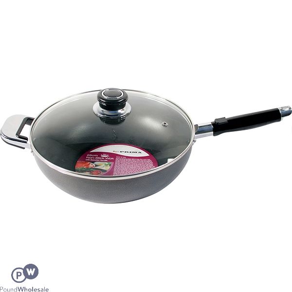 Prima Non-stick Wok With Glass Lid 26cm