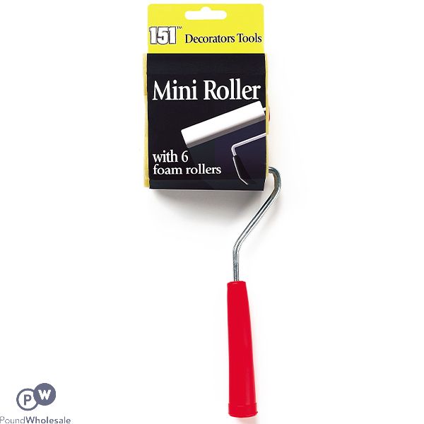151 Mini Paint Roller With 6 Foam Rollers Set