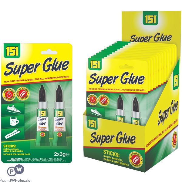 151 Non Drip Extra Strong Super Glue Cdu 3g 2 Pack