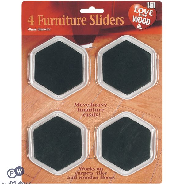 151 Love Your Wood Furniture Sliders 70mm 4 Pack