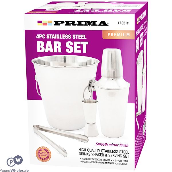 Prima Stainless Steel Bar Set 4pc